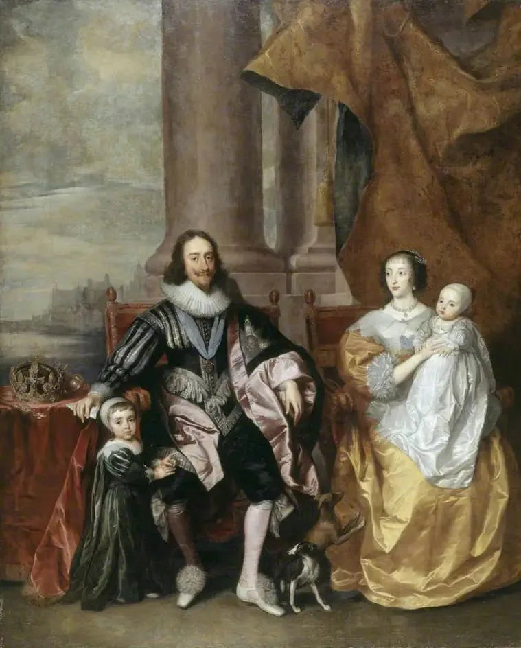 CHARLES_IER_1600_1649_ET_HENRIETTE_MARIE_VERS_1609_1669_AVEC_LEURS_DEUX_ENFANTS_A_N_S_LE_PRINCE_CHARLES_1630_1685_ET_LA_PRINCESSE_MARIE_1631_1660__50x60