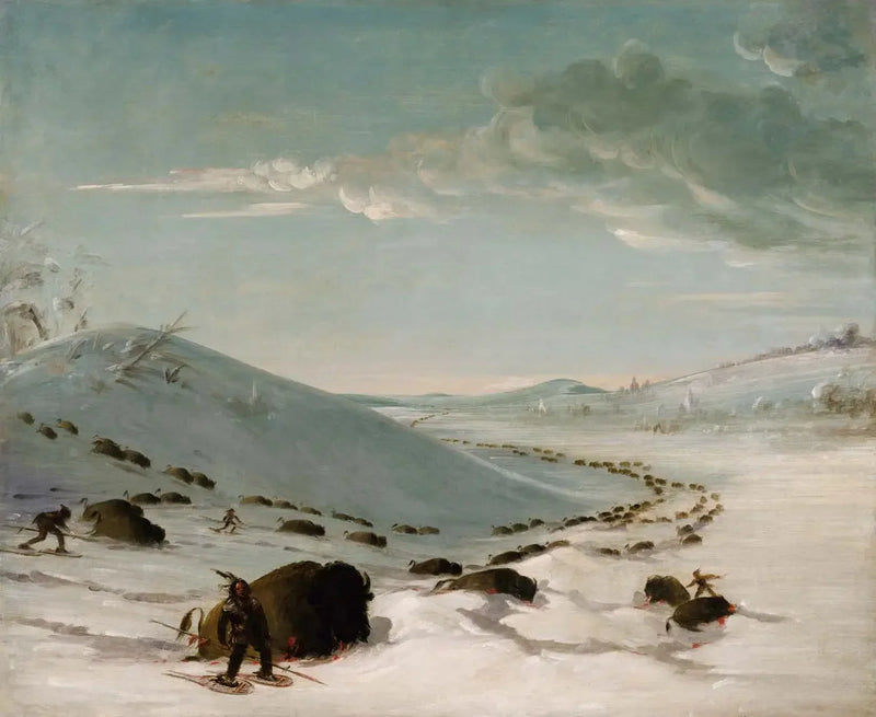 冬のバイソン狩り、スノーシューを履いたインディアン - ジョージ・キャトリン

Source:
Chasse au bison en hiver, Indiens en raquettes - George Catlin