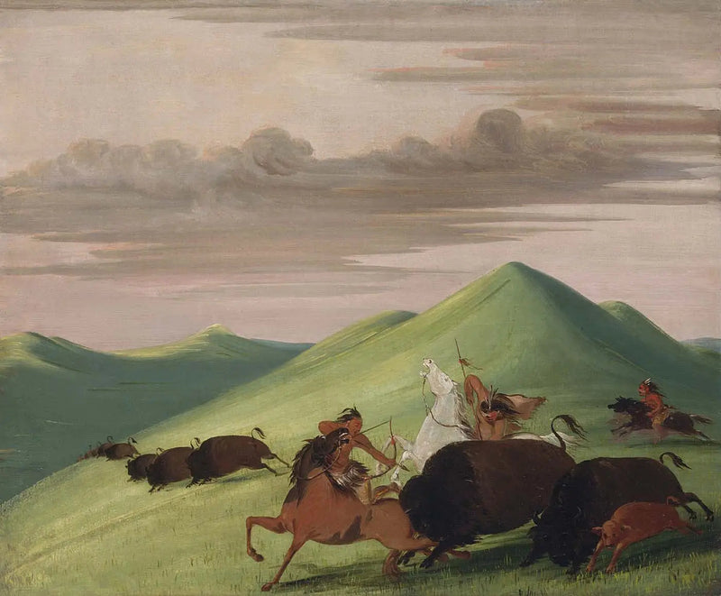 バイソン狩り、牛と子牛を守る雄牛 - ジョージ・キャトリン

Source:
Chasse au bison, taureau protégeant une vache et son veau - George Catlin