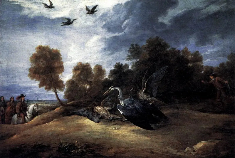 レオポルド＝ギヨーム大公と共にハイタカ狩り - ダビッド・テニエール・ル・ジュヌ

Source:
Chasse au héron avec l'archiduc Léopold-Guillaume - David Teniers le Jeune