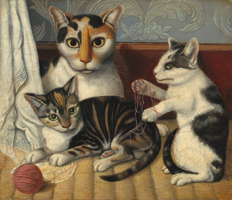 Chat et chatons - American 19th Century