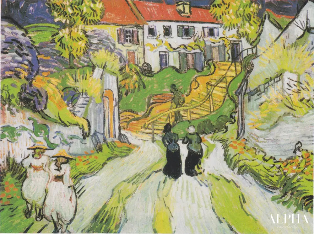 Chemin et escalier à Auvers-sur-Oise - Van Gogh - Reproductions de tableaux et peintures haut de gamme