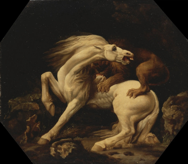 ライオンに襲われた馬（エピソードC） - ジョージ・スタブス

Source:
Cheval attaqué par un lion (épisode C) - George Stubbs