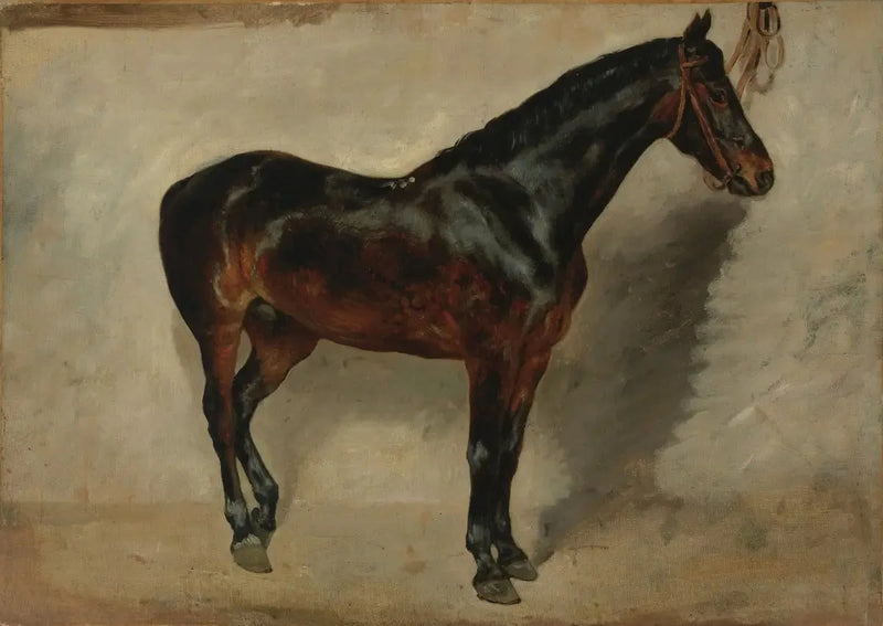 鎖につながれた栗毛の馬 - ユージン・ドラクロワ