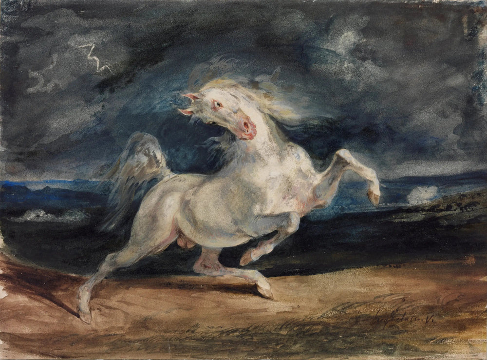 Cheval effrayé par l'orage - Eugène Delacroix image 1 tableau peint à l’huile sur toile