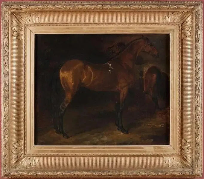 馬小屋の中のスペインの馬 - テオドール・ジェリコー