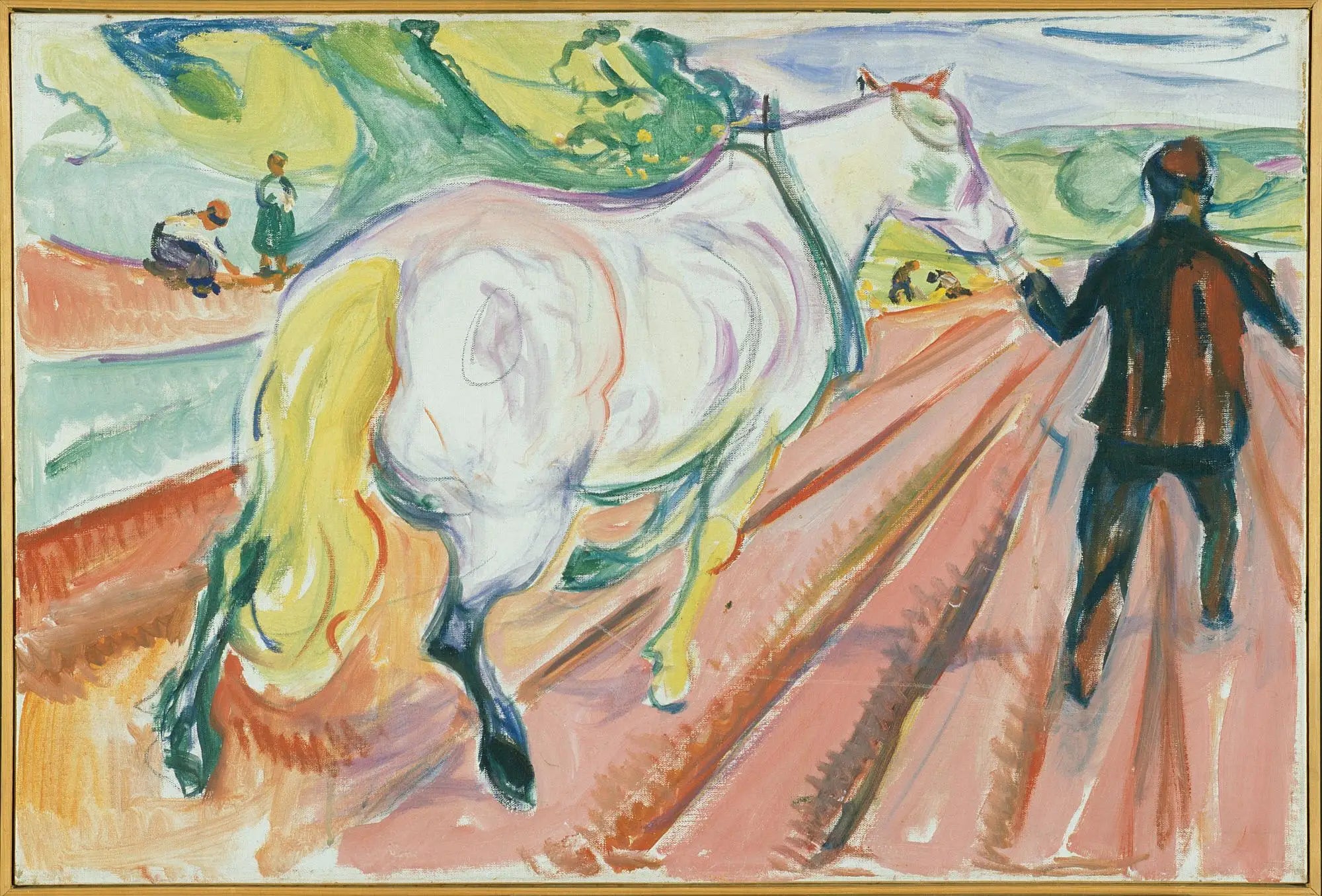 Reproduction du tableau « Cheval et Homme dans le champ - Edvard Munch » par Alpha Reproduction en peinture à l’huile