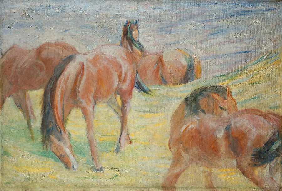 放牧中の馬 I - フランツ・マルク