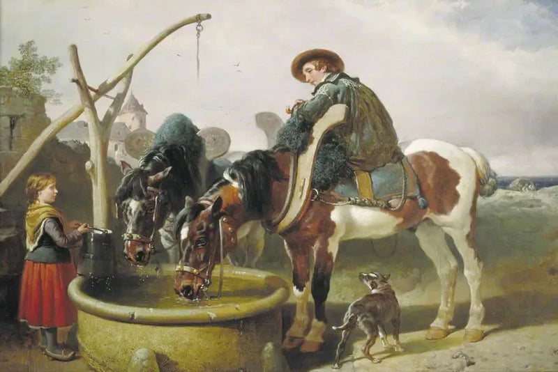 井戸の馬とヘンリー・ブライト（1814–1873） - ジョン・フレデリック・ヘリング Sr.  

Source:
Chevaux au puits et Henry Bright (1814–1873) - John Frederick Herring, Sr.