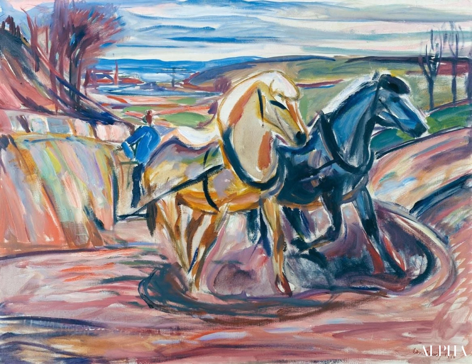 馬 - Edvard Munch - 高級絵画および絵画の複製