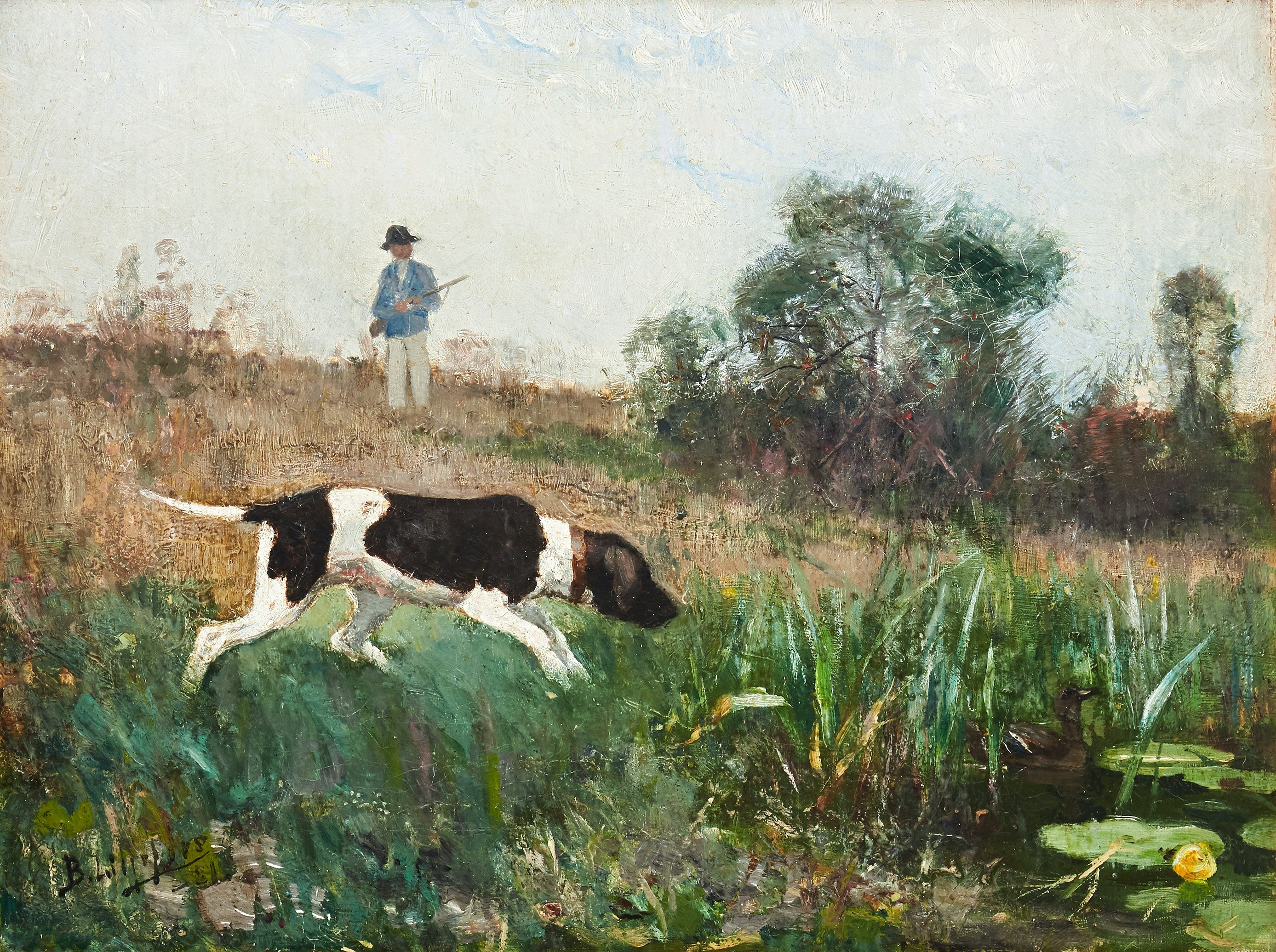 Chien de chasse - Bruno Liljefors image 1 copie peinte à la main à l’huile