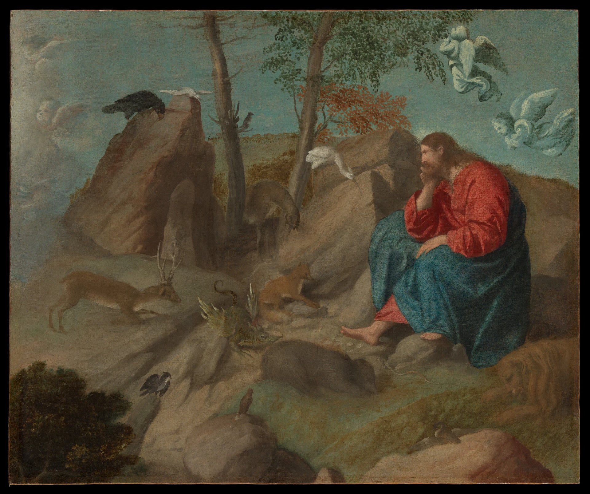 Christ in the Wilderness - Moretto da Brescia (Alessandro Bonvicino)