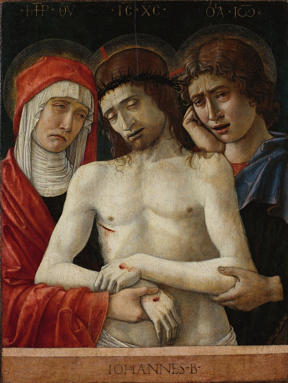 Christ mort entouré de Marie et de Saint Jean l'Évangéliste - Giovanni Bellini image 1 reproduction réalisée par Alpha Reproduction