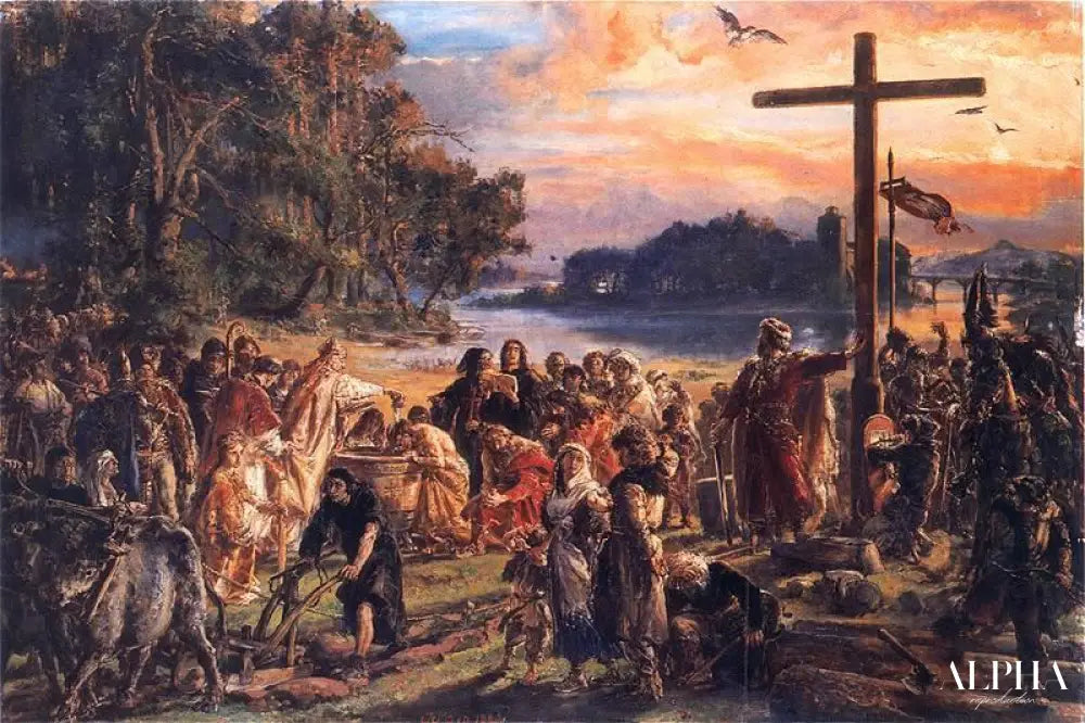 Christianization of Poland A D 965 - Jan Matejko - Reproductions de tableaux et peintures haut de gamme