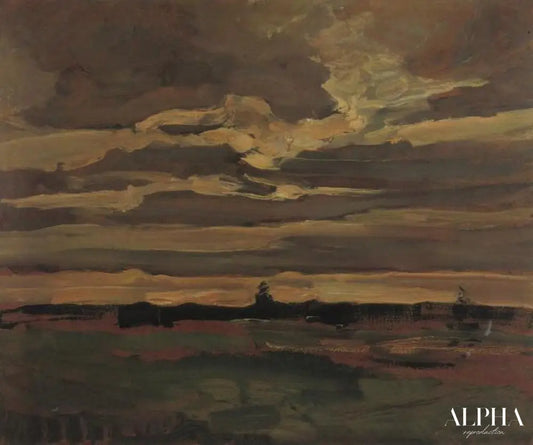 Ciel du soir avec nuage lumineux - Mondrian - Reproductions de tableaux et peintures haut de gamme