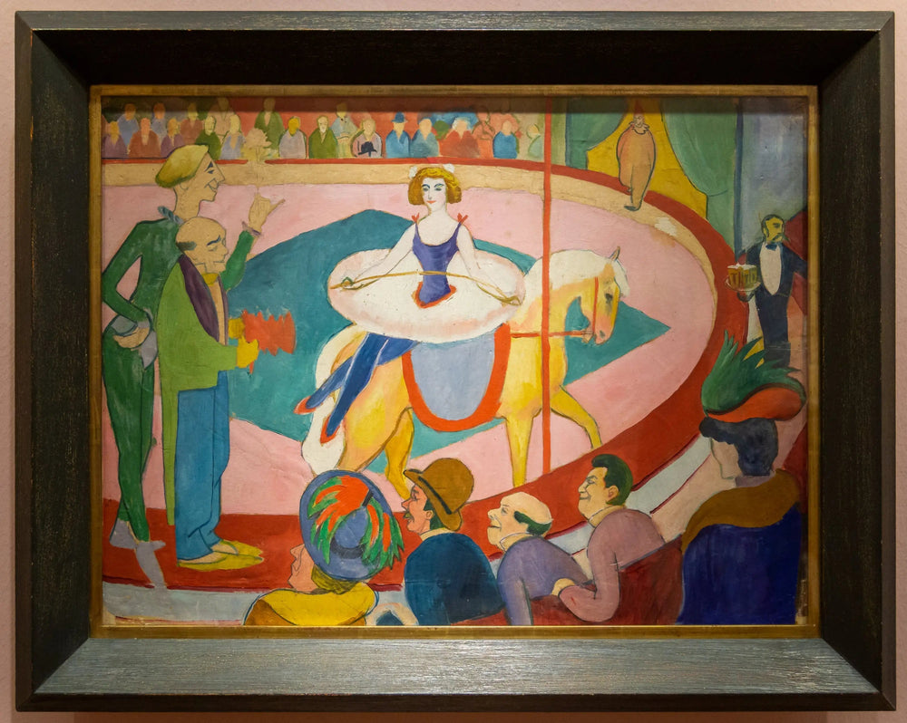 Cirkusbild I: Kunstreiterin mit Clowns - August Macke image 1 copie de tableau peinte à la main