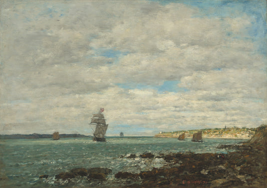🌊 ブルターニュの海岸 – ユージェーヌ・ブーダン (1874)