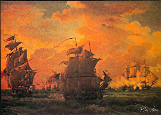 Combat de la Canonnière contre le Tremendous, 1806 - Louis Philippe Crepin - Reproductions de tableaux et peintures haut de gamme