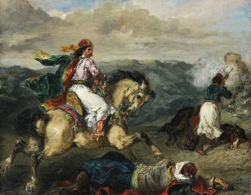 ギリシャ人とトルコ人の戦い - ユージーン・ドラクロワ