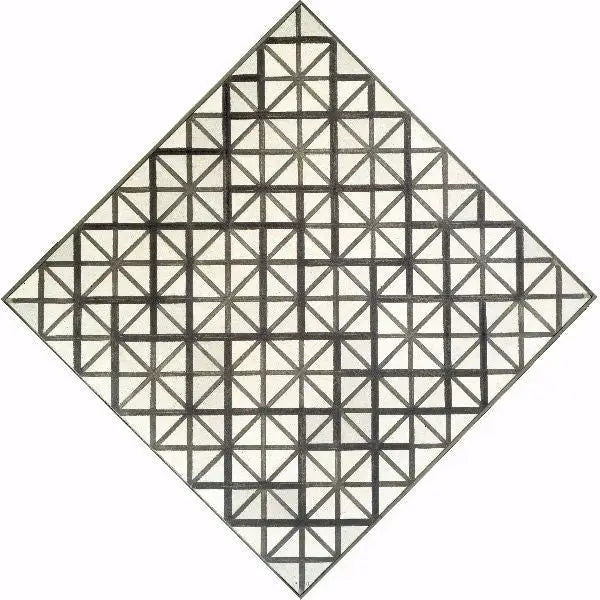 グレーのラインのある構成 - ピエト・モンドリアン