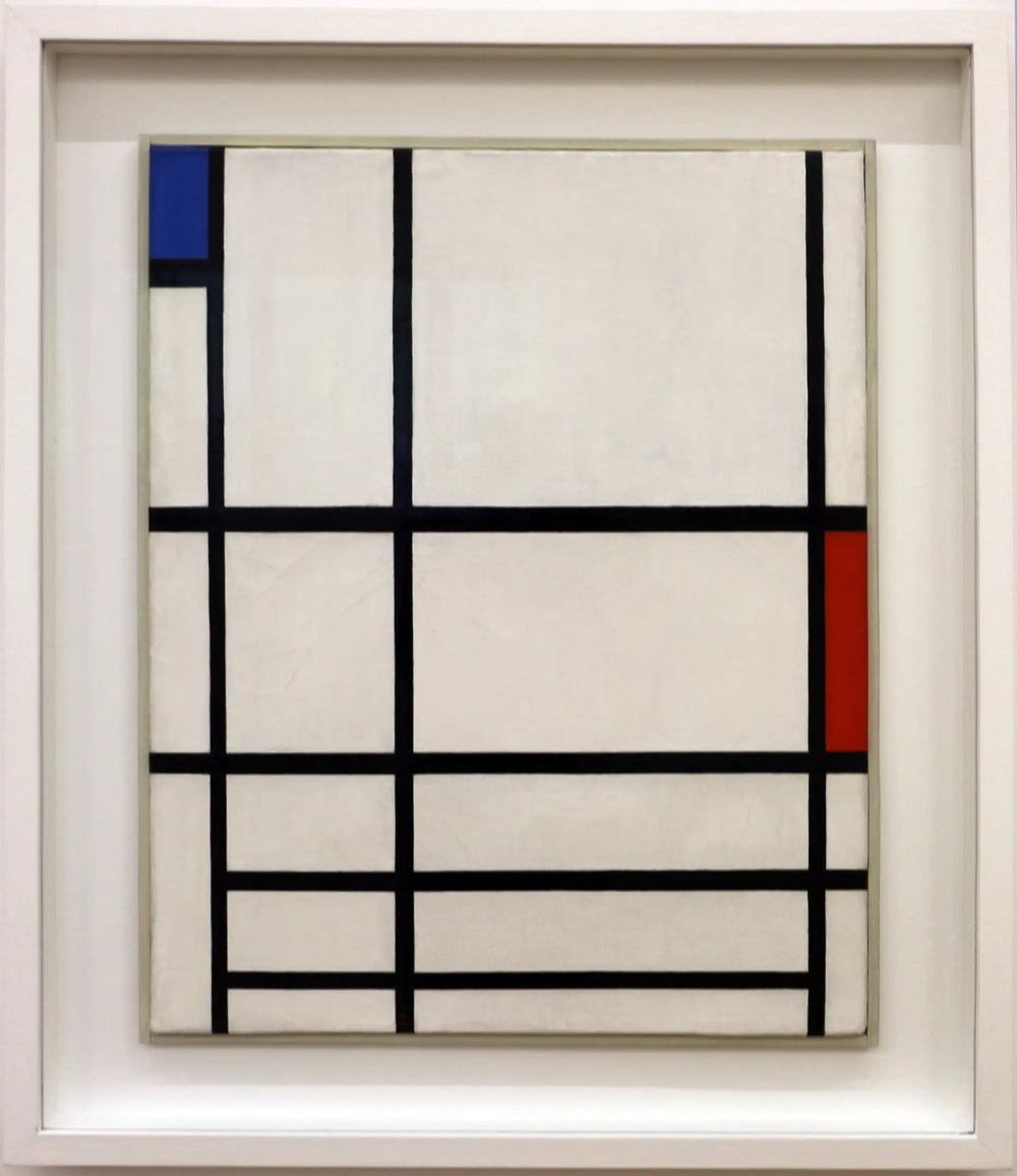 Composition en rouge, bleu et blanc II - Piet Mondrian image 1 tableau peint à l’huile sur toile