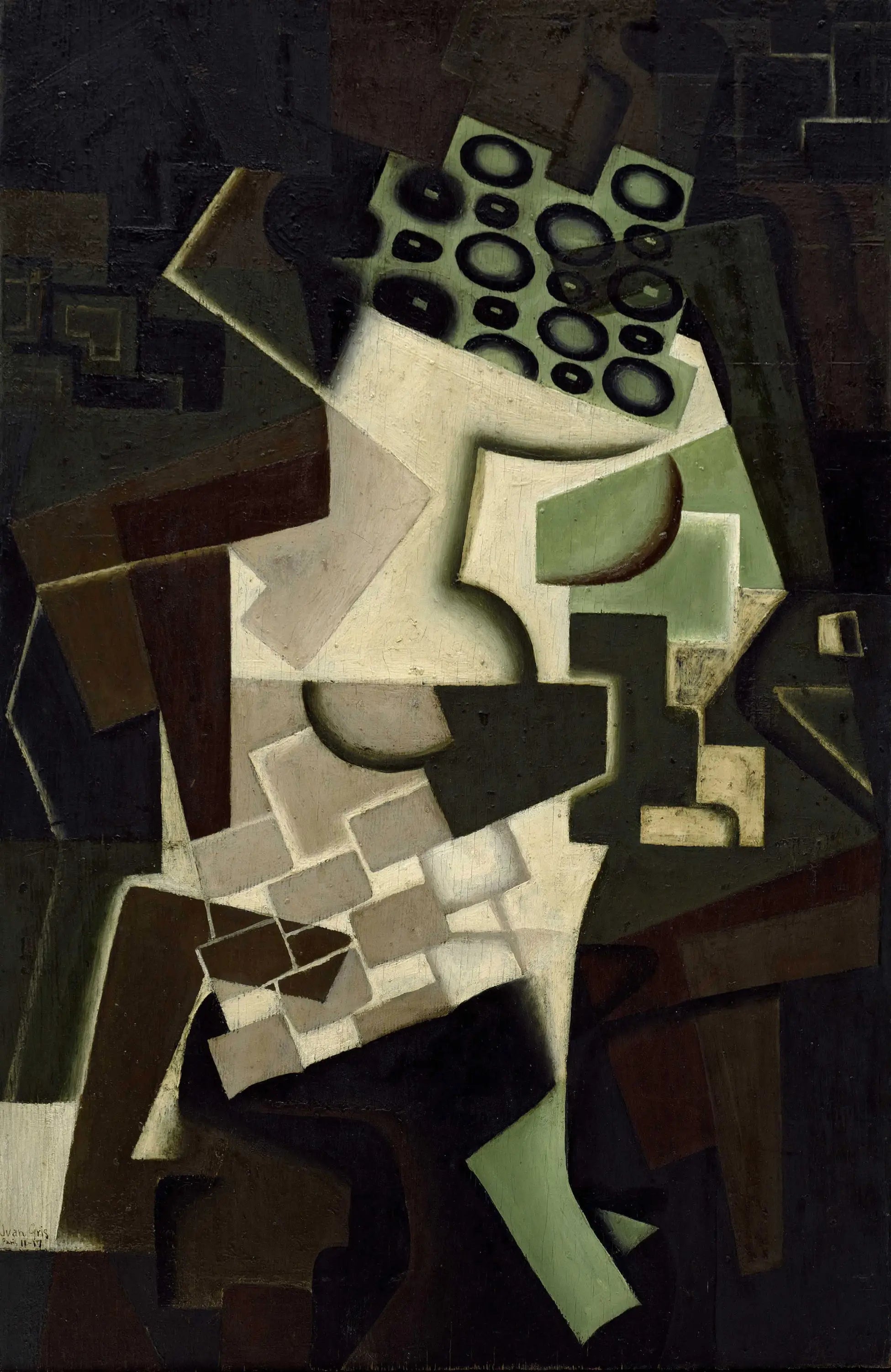 Compotier et nappe à carreaux - Juan Gris - Alpha Reproduction