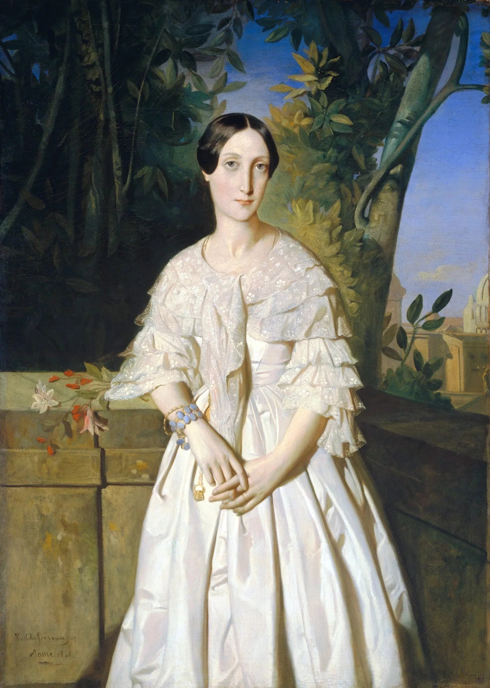 Comtesse de La Tour-Maubourg (Marie-Louise-Charlotte-Gabrielle Thomas de Pange) - Théodore Chassériau image 1 reproduction d’œuvre d’art à l’huile