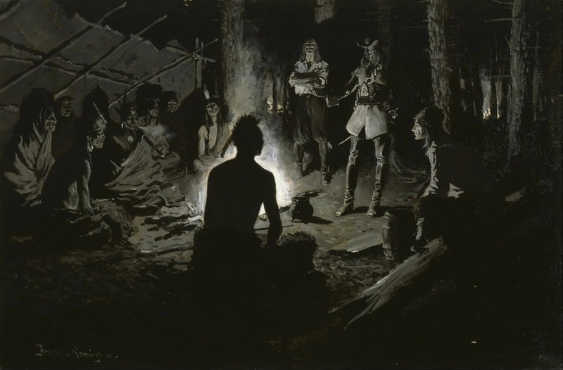 フランス探検家とインディアンの助言者 - フレデリック・レミントン

Source:
Conseil des explorateurs français avec les Indiens - Frederic Remington