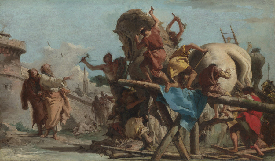 Construction du cheval de Troie - Giandomenico Tiepolo