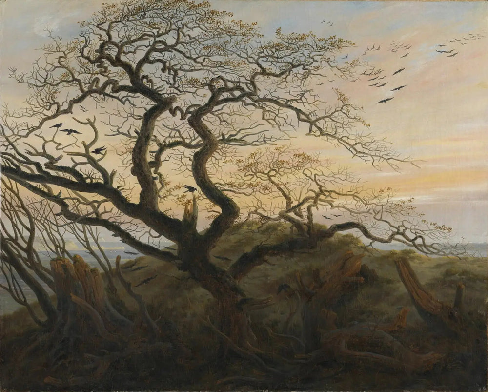 Corbeaux sur un arbre - Caspar David Friedrich image 1 copie peinte à la main à l’huile