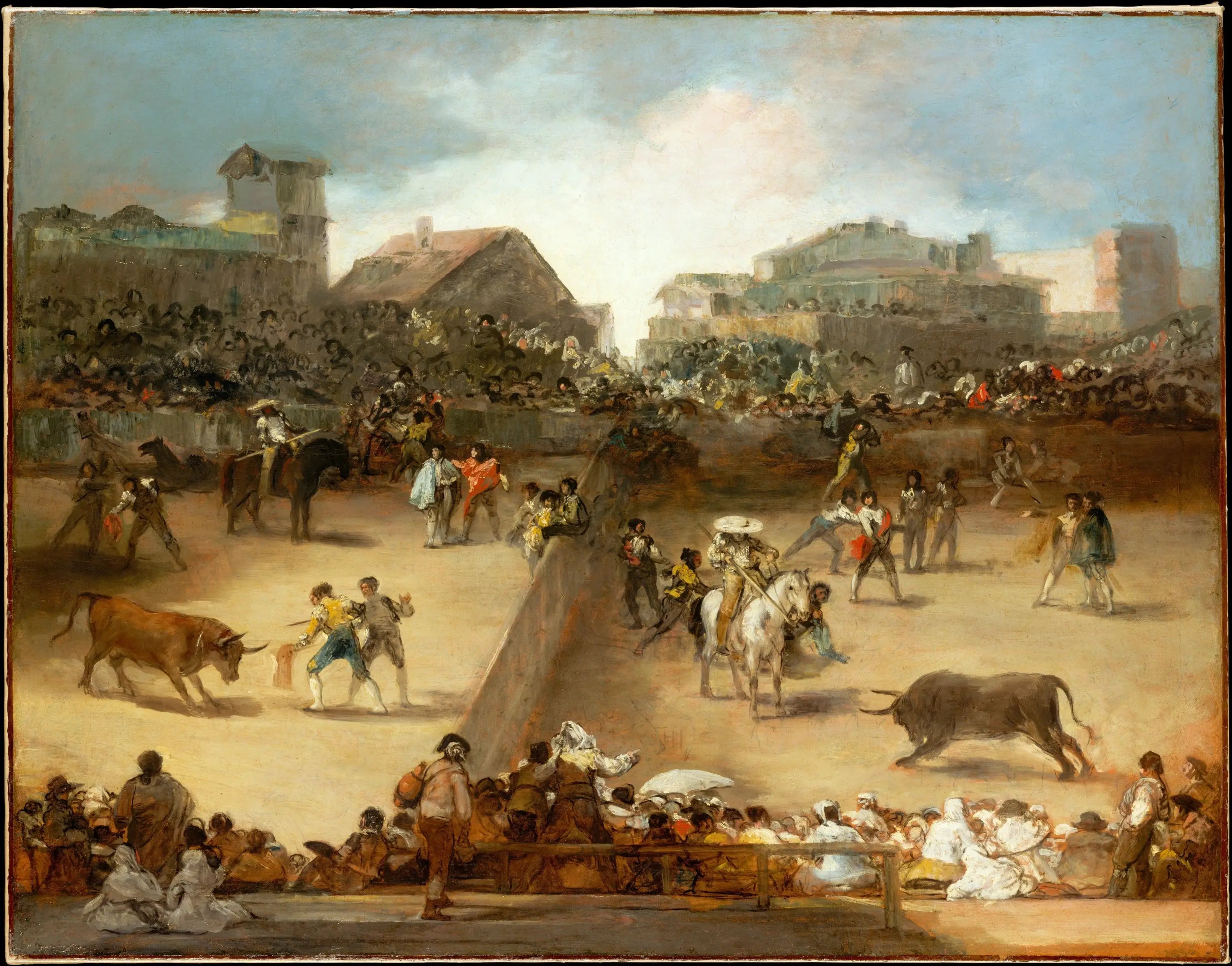 Corrida dans l'arène divisée - Francisco de Goya image 1 reproduction de peinture à l’huile