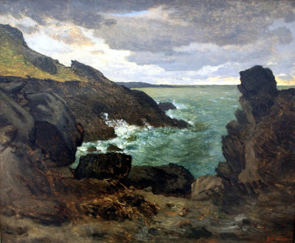 Côte rocheuse à Gréville - Jean-François Millet image 1 copie de tableau peinte à la main