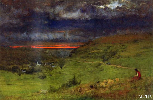 Sunset at Etretat - George Inness - Reproductions de tableaux et peintures haut de gamme