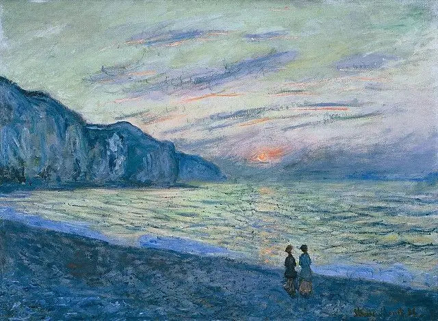 Coucher de soleil à Pourville - Claude Monet image 1 reproduction artisanale de tableau