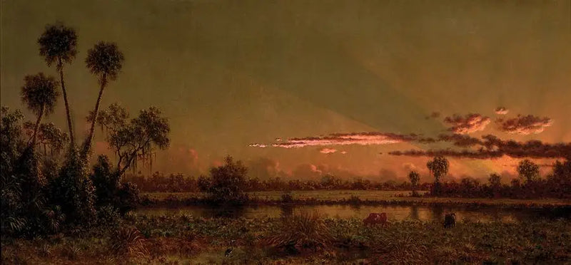 トロピカルサンセット：フロリダの湿地帯 - マーティン・ジョンソン・ヒード

Source:
Coucher de soleil tropical : marais de Floride - Martin Johnson Heade