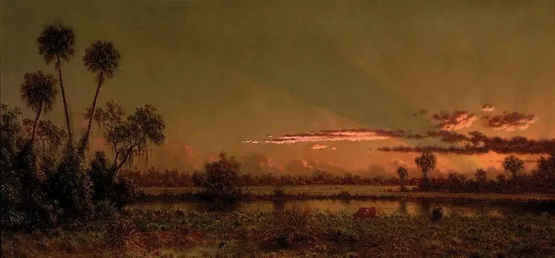 トロピカルサンセット：フロリダの湿地帯 - マーティン・ジョンソン・ヒード

Source:
Coucher de soleil tropical : marais de Floride - Martin Johnson Heade