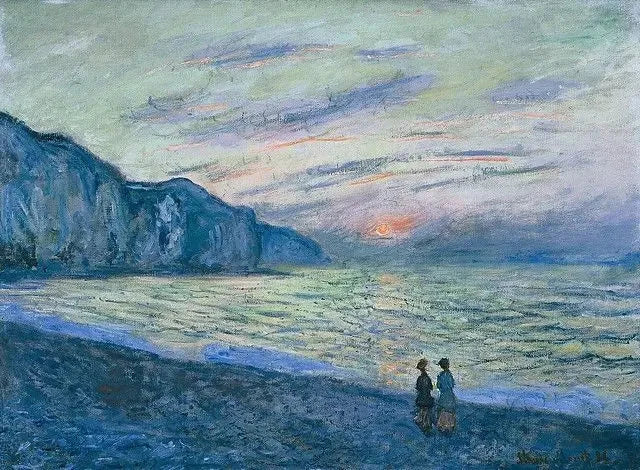 プールヴィルの夕日 - クロード・モネ