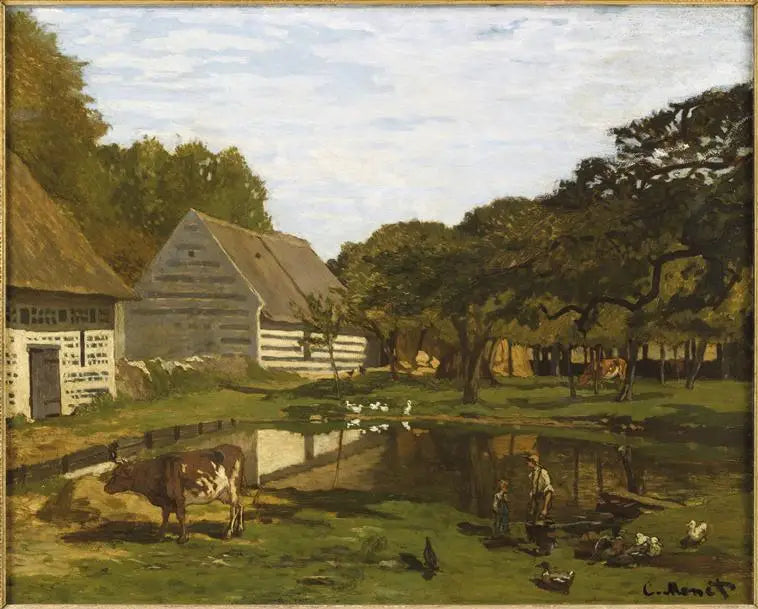 Cour de ferme en Normandie - Claude Monet image 1 copie peinte à la main à l’huile