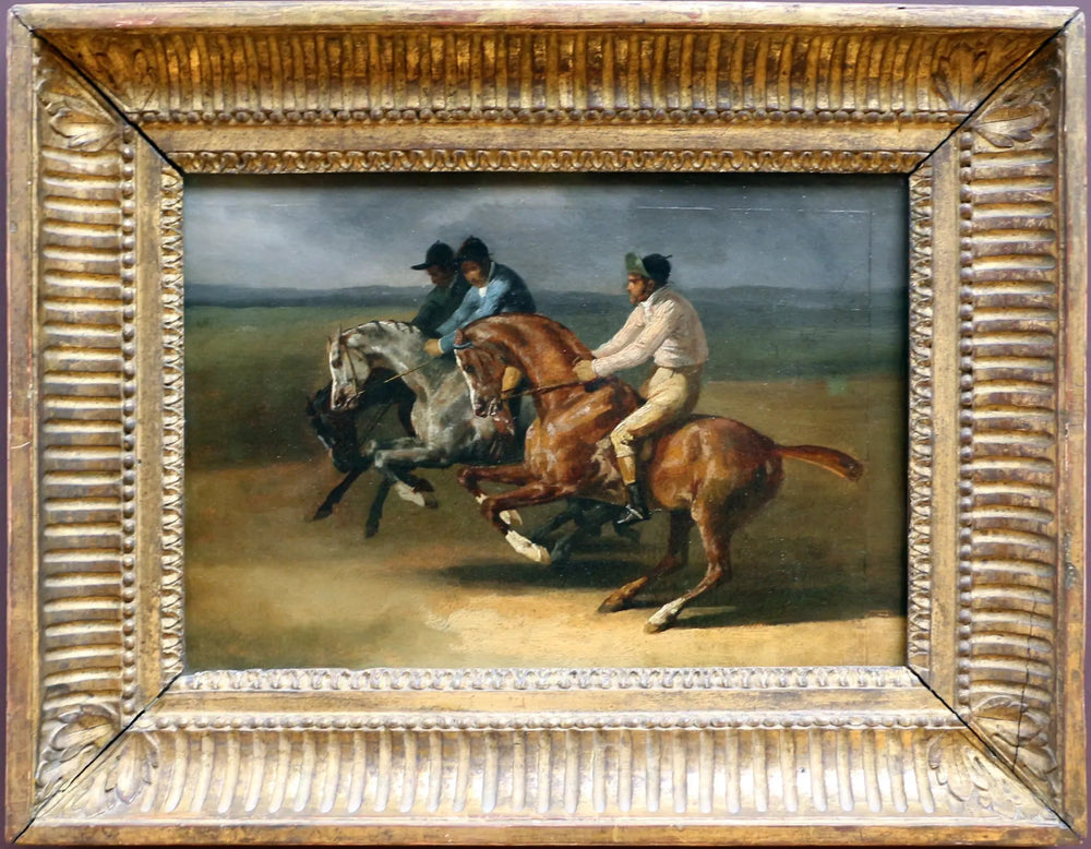 Course de chevaux montés - Théodore Géricault image 1 reproduction artisanale de tableau