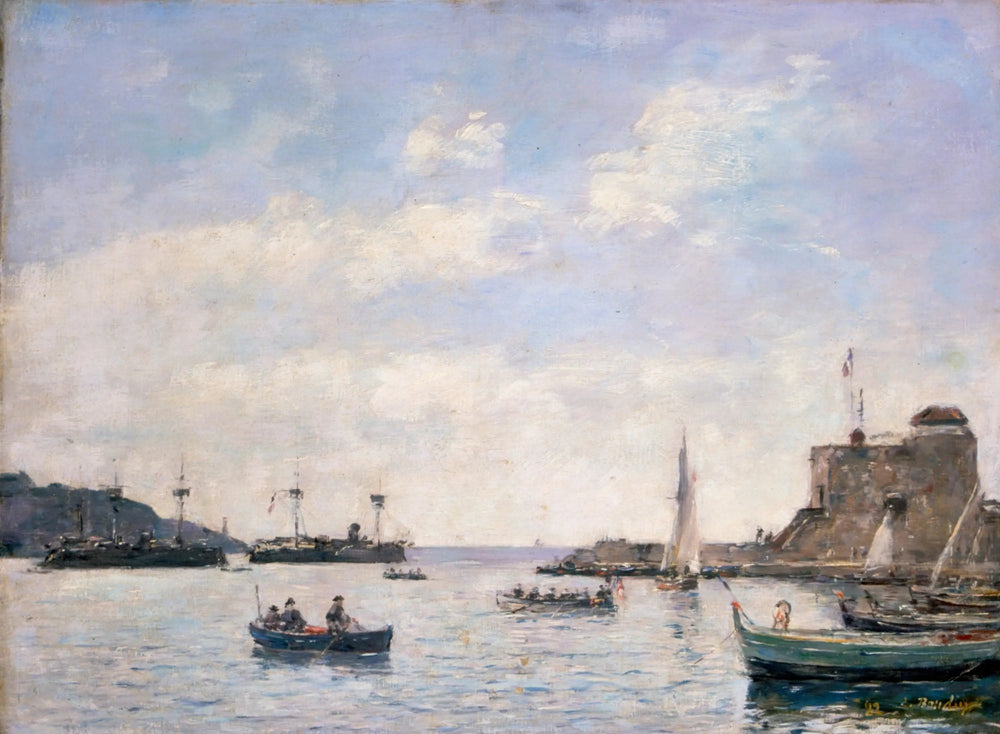 Croiseurs à Villefranche - Eugène Boudin image 1 copie peinte à la main à l’huile