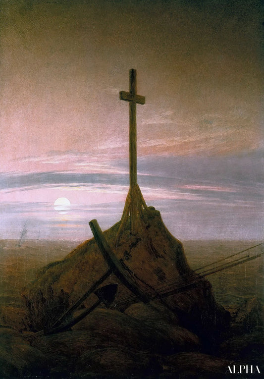 Croix surplombant la mer Baltique - Caspar David Friedrich - Reproductions de tableaux et peintures haut de gamme