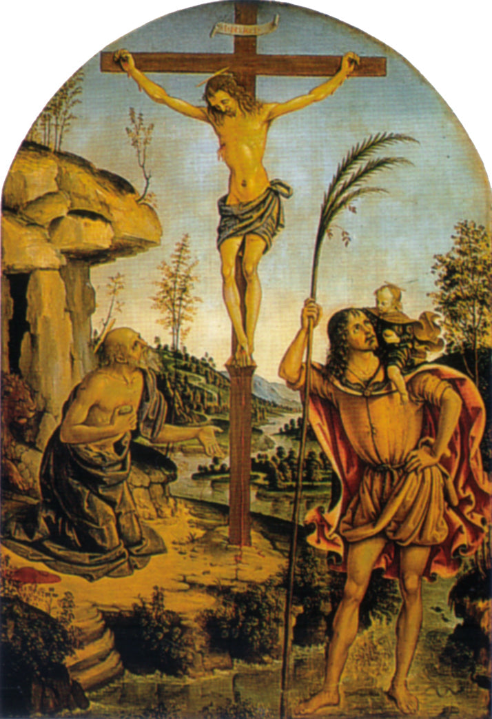 聖ジェルメと聖クリストフの間の磔刑 - Pinturicchio