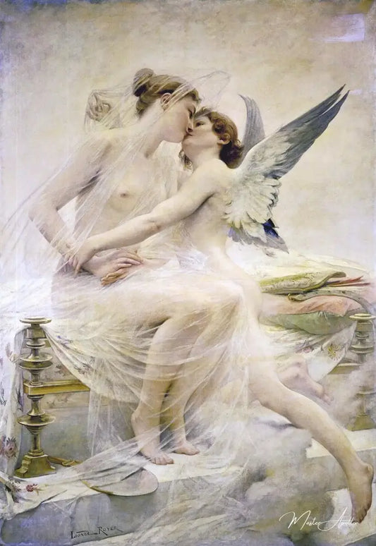 Cupidon et Psyché - Lionel Royer - Reproductions de tableaux et peintures haut de gamme