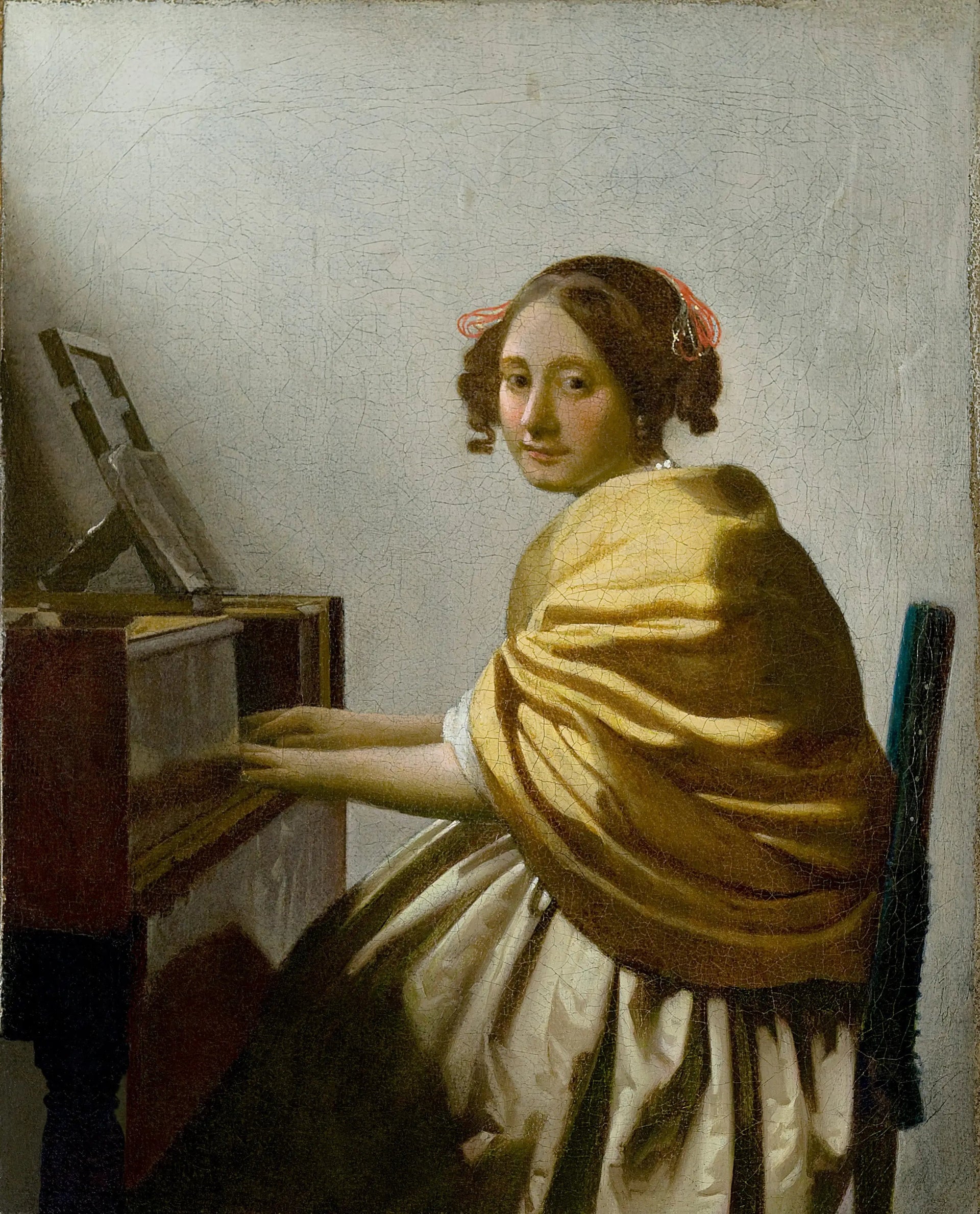 Dame assise au virginal - Johannes Vermeer image 1 tableau peint à l’huile sur toile