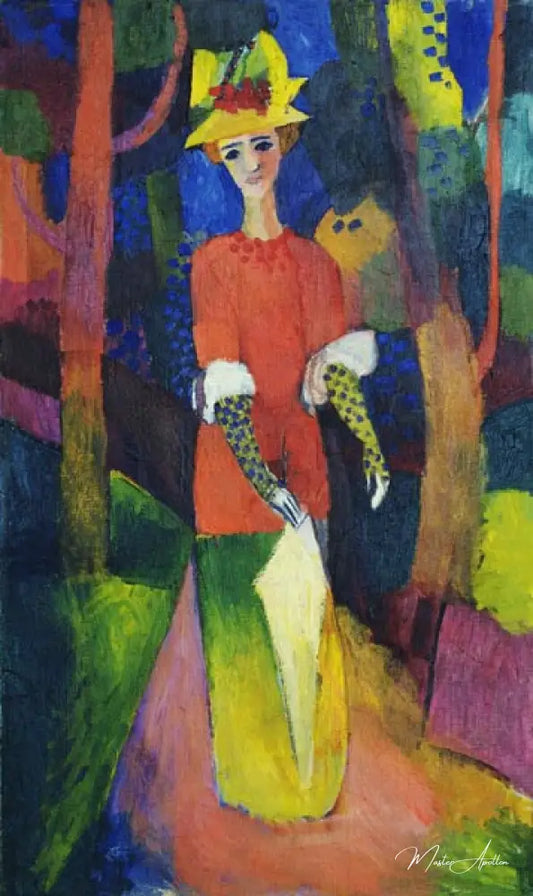 Dame dans un parc - August Macke - Reproductions de tableaux et peintures haut de gamme