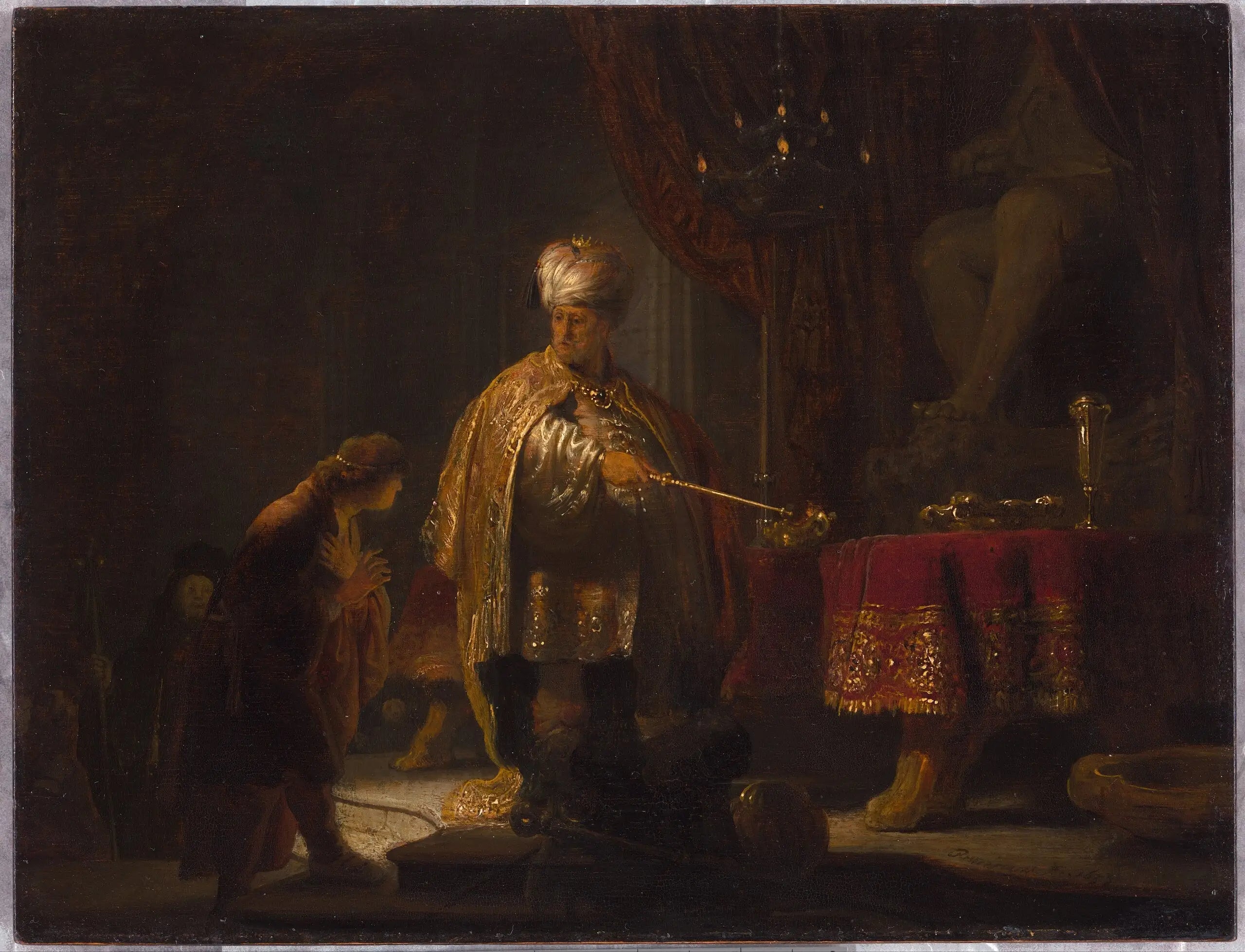 Daniel et Cyrus devant l'idole Bel - Rembrandt image 1 reproduction artisanale de tableau