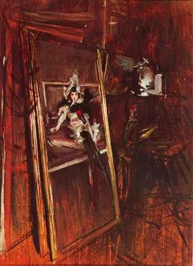 画家のアトリエでエラズリス嬢と Giovanni Boldini