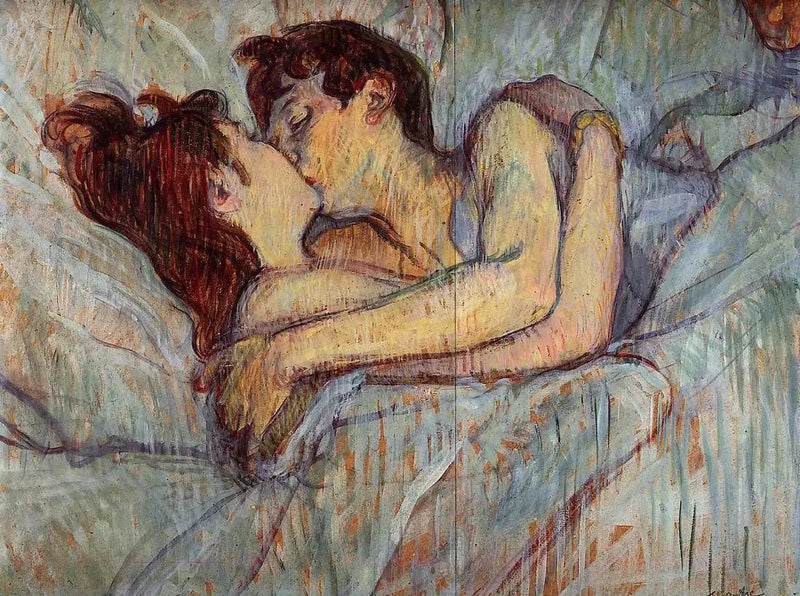 ベッドの中で、キス - アンリ・ド・トゥールーズ＝ロートレック