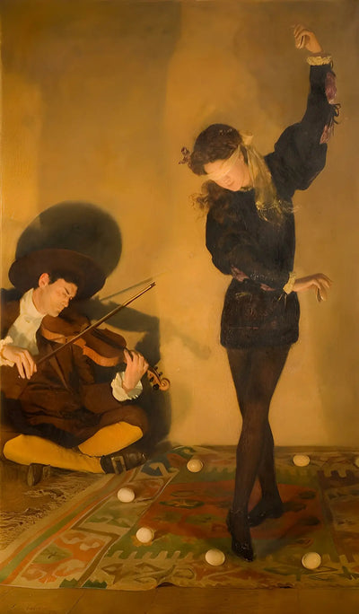 Reproduction du tableau « Danse des œufs - John Collier » par Alpha Reproduction en peinture à l’huile