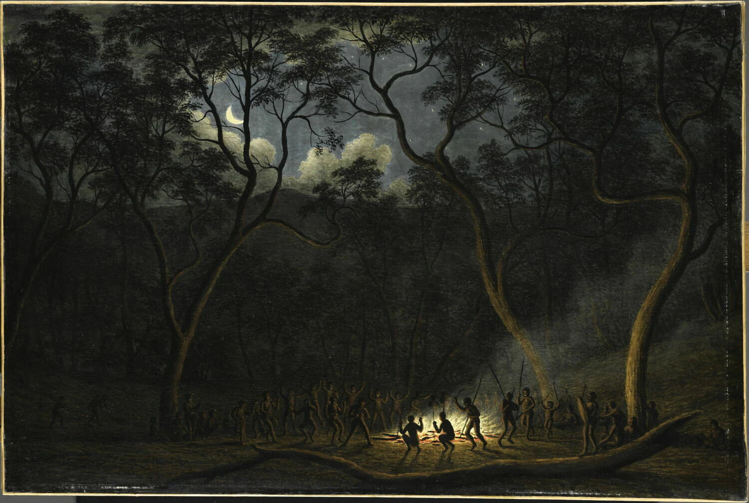 Danse d’indigènes de la Terre Van-Diemen (Tasmanie, Australie), au clair de lune, 1840 - John Glover